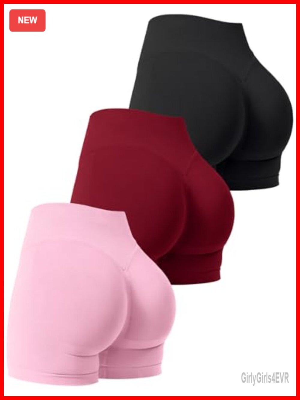 3 Pack Workout Gym Shorts Women Scrunch Butt Lifting High Waist